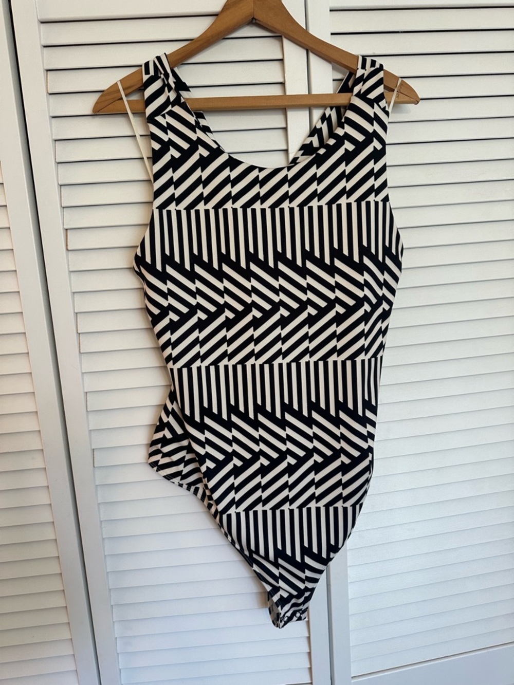Express Black and Ecru Contour Criss Cross Back